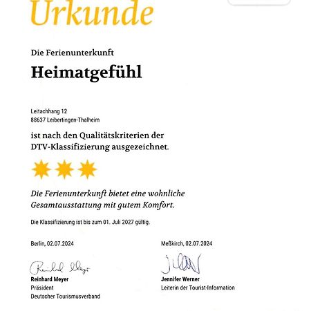Ferienwohnung Heimatgefuehl Thalheim Leibertingen Extérieur photo
